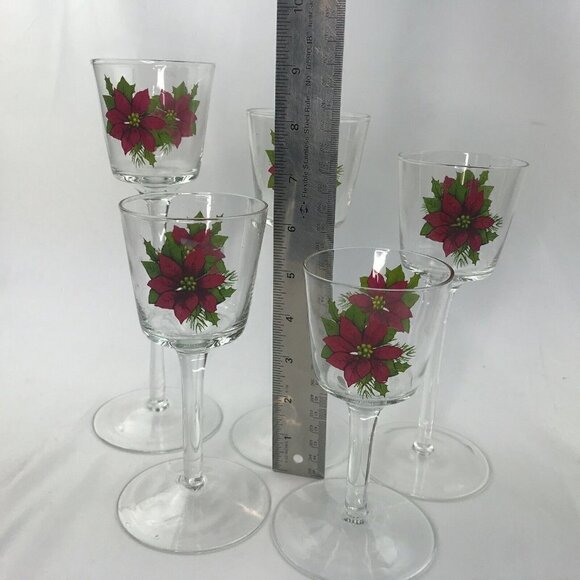 Better Homes & Gardens 5 Poinsettia Glass Votive Candle Holders Christmas Decor - Picture 6 of 12